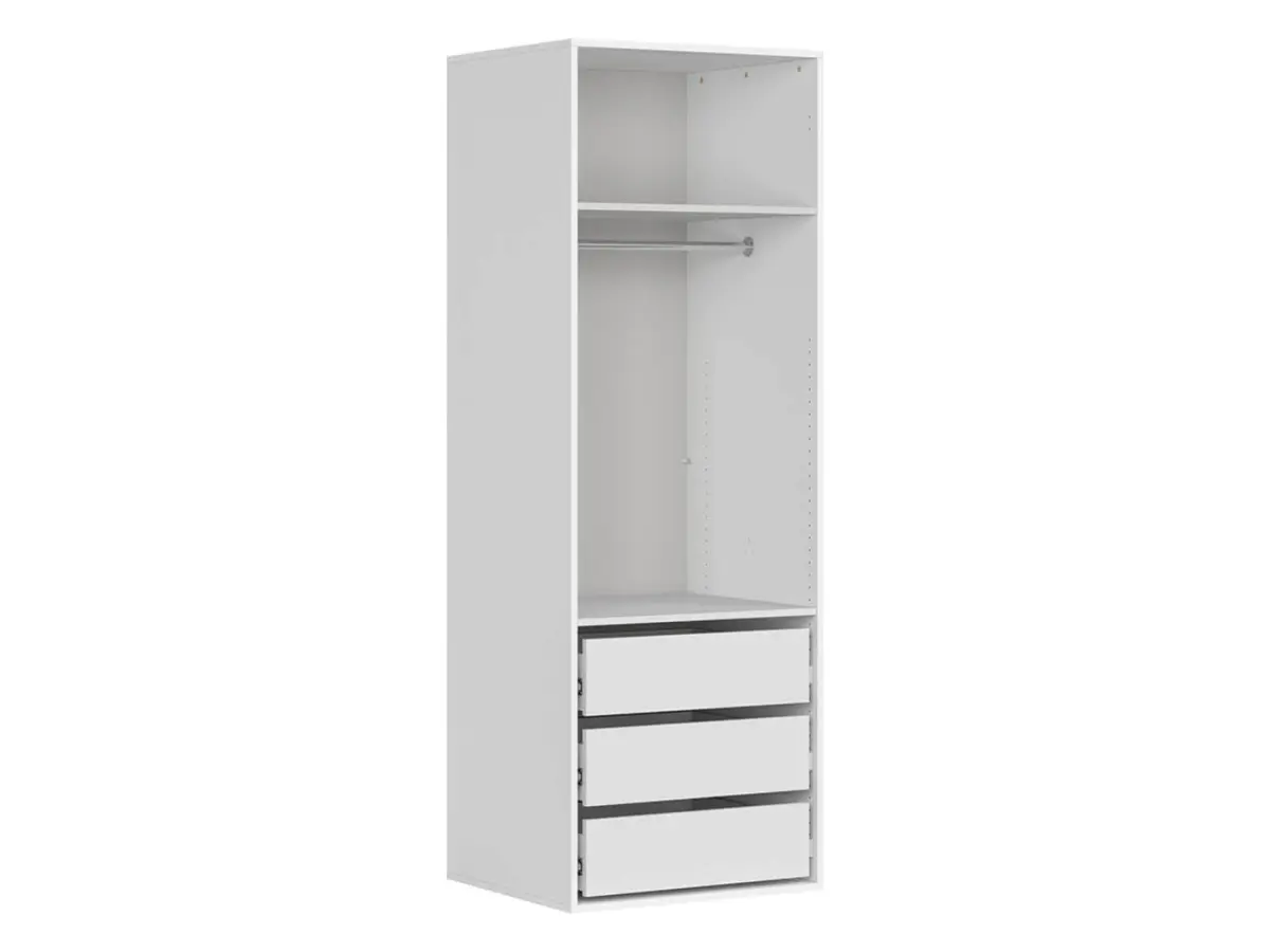 Armario de dos puertas Flex 75 cm con espejo blanco brillo