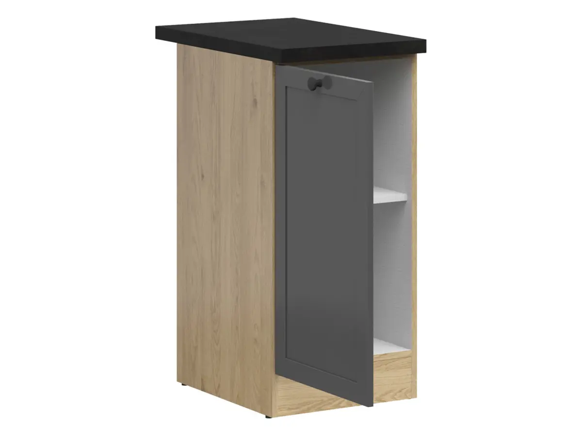 Нижний кухонный шкаф Junona Line 40 см левый графитовый со столешницей