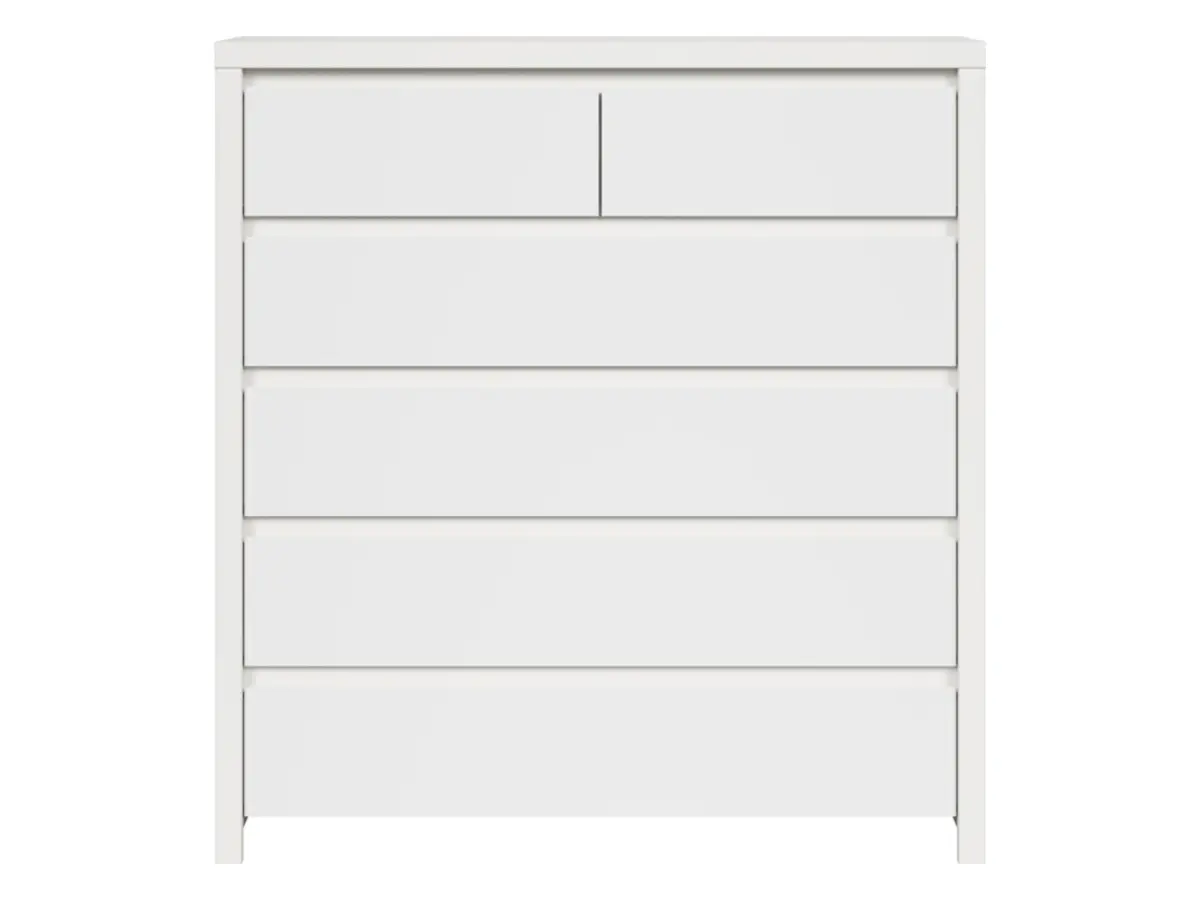 Cómoda Kaspian 105 cm con 6 cajones blanca