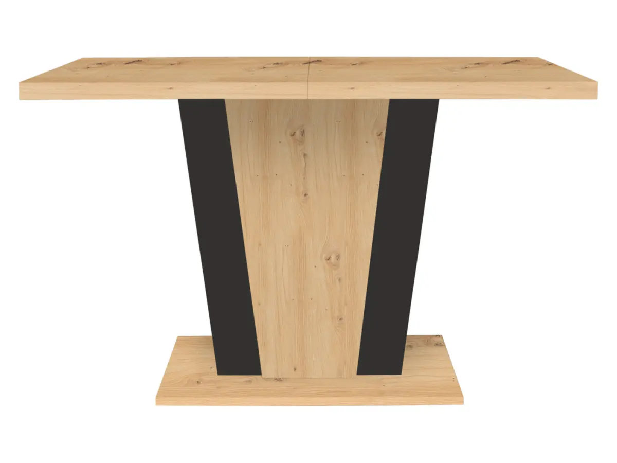 Mesa extensible Zalder 120/160x68 roble artisan/negro