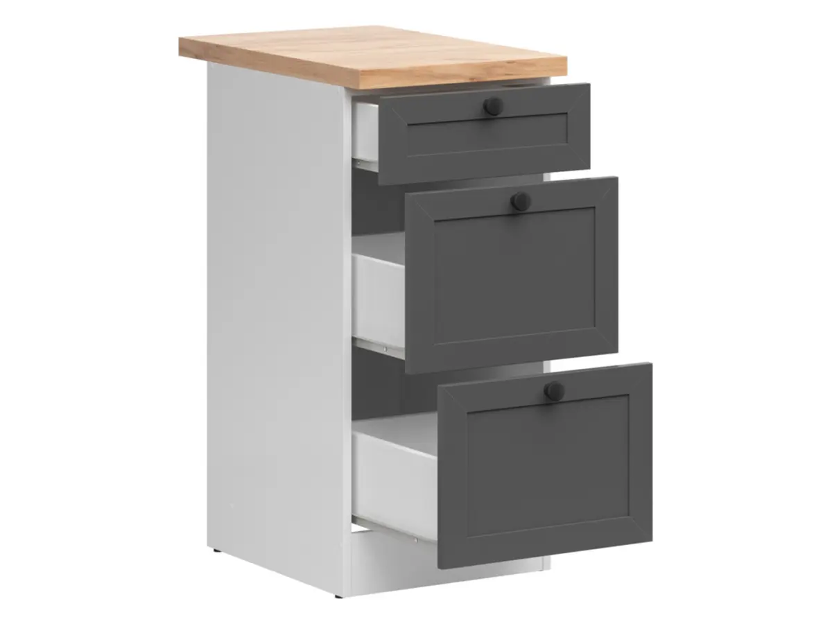 Mueble de cocina inferior Junona Line 40 cm con cajones grafito con encimera