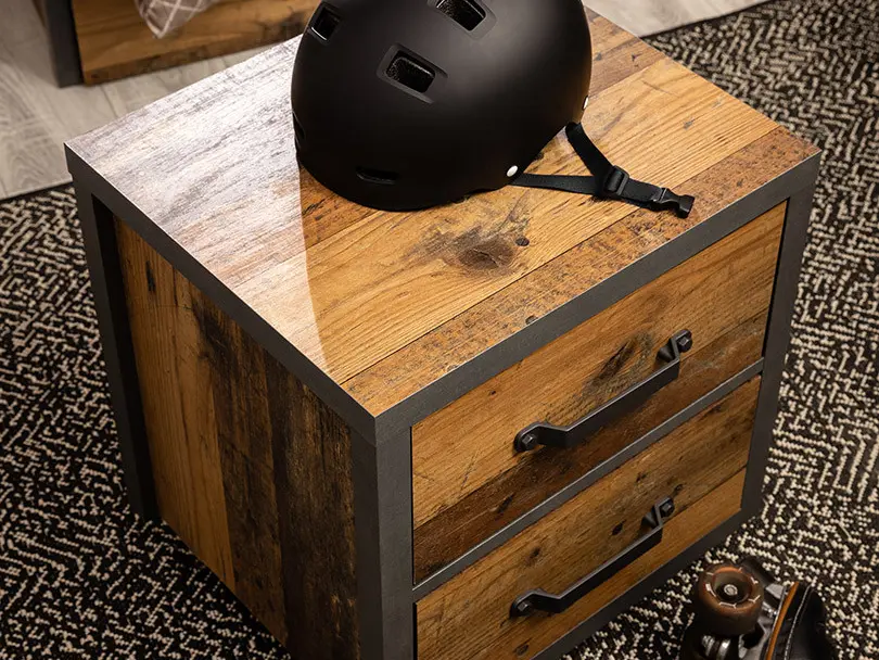 Cajonera Weston 46 cm con 2 cajones pino old style