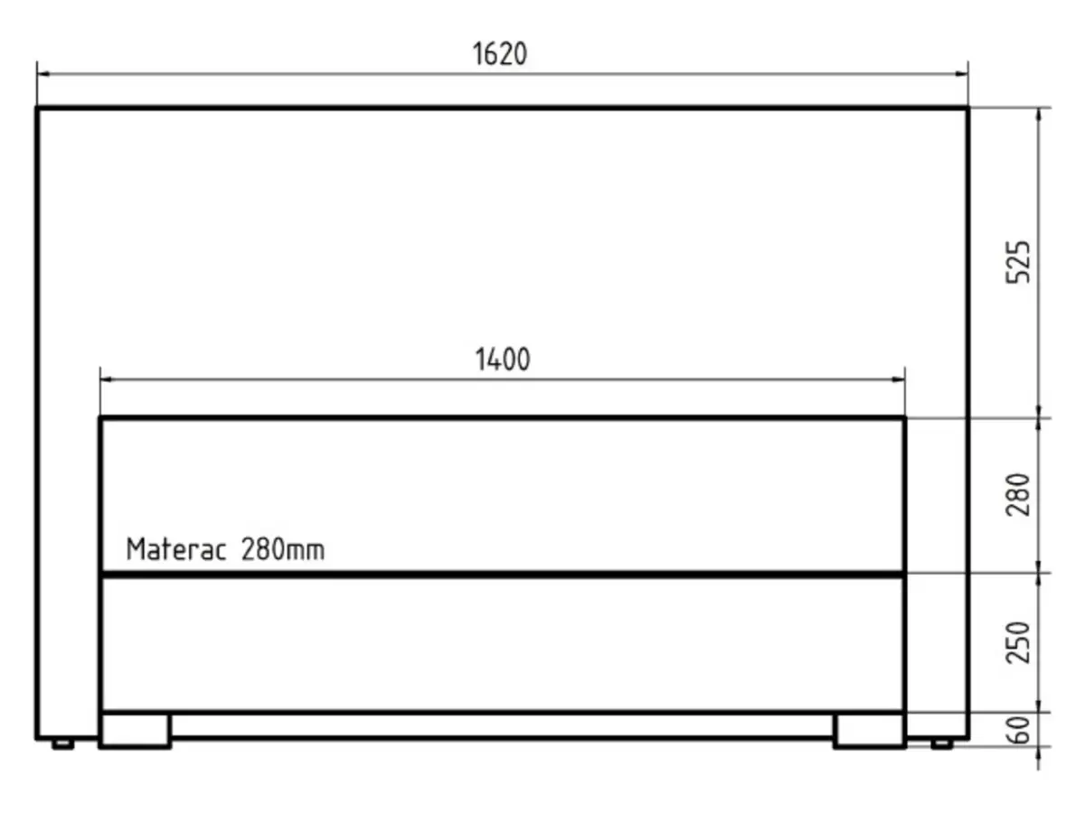 Cama continental Reve 140x200 con contenedor negra