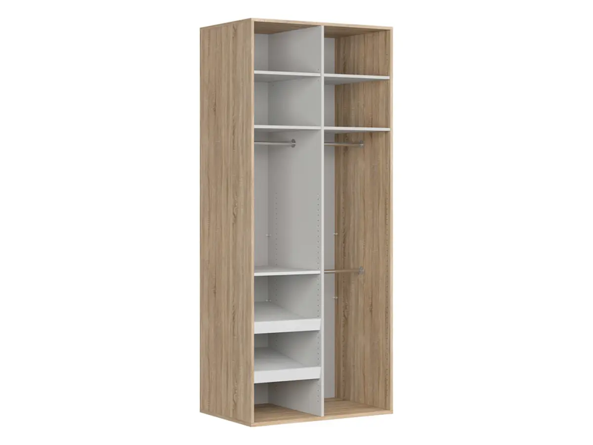 Armario de dos puertas Flex 100 cm blanco brillo