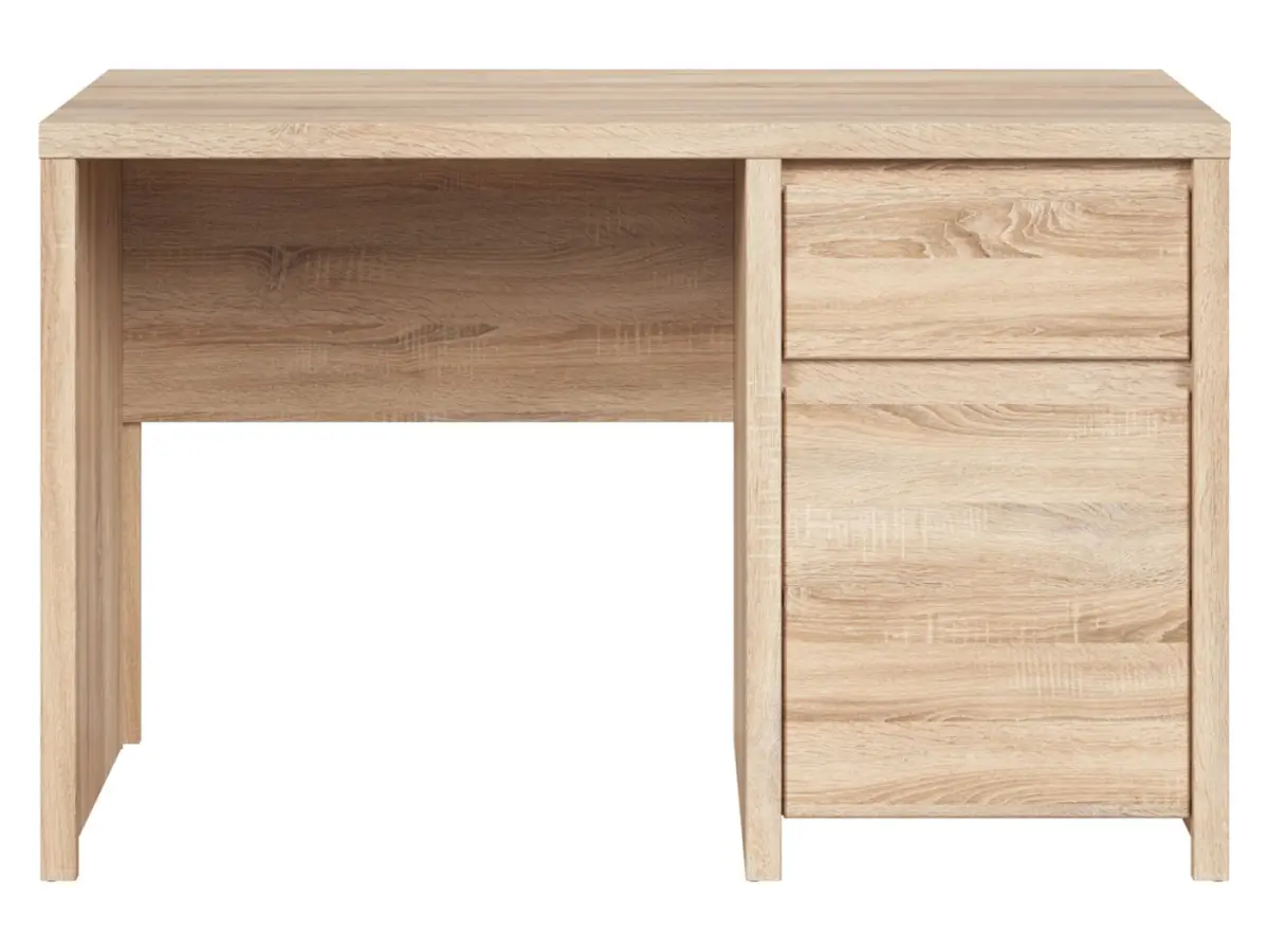 Escritorio Kaspian 120 cm con puertas y cajón roble sonoma