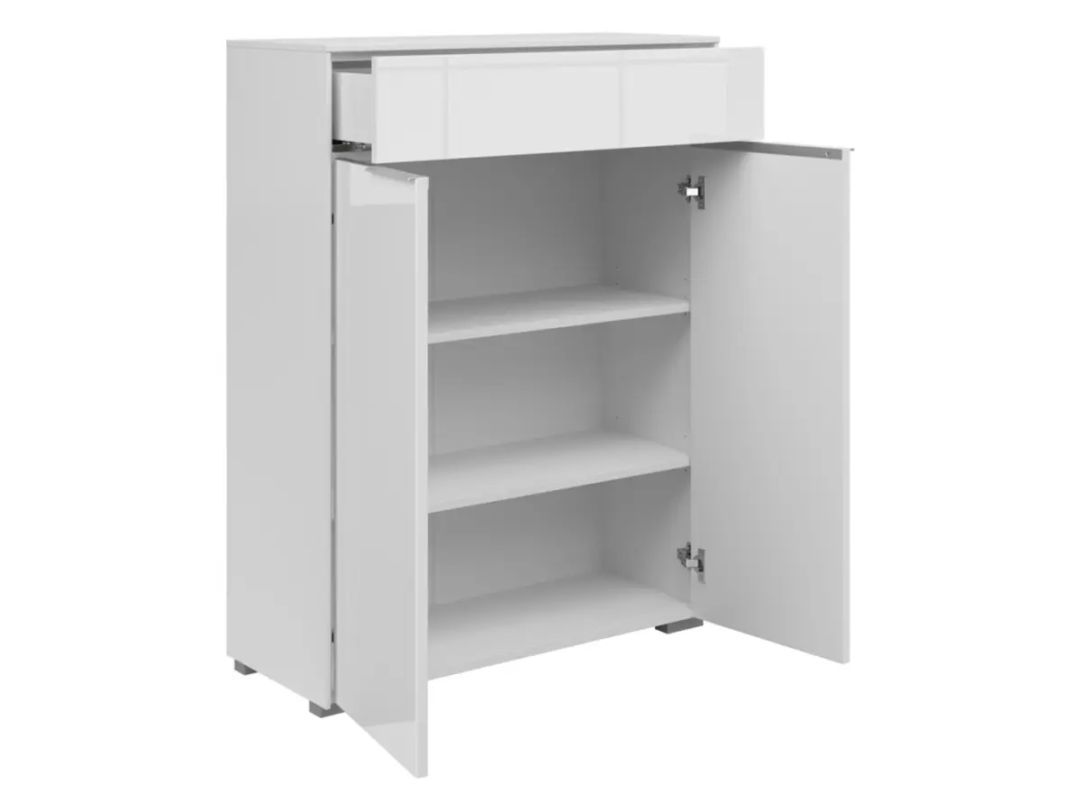 Комод Nevada 81 см з 2 дверцятами та шухлядою білий