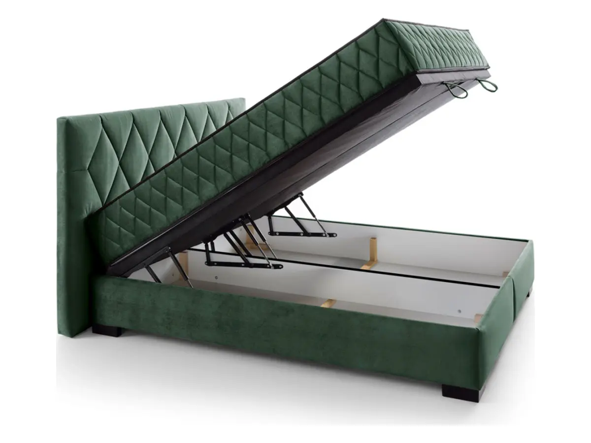 Cama continental Reve 180x200 con contenedor verde
