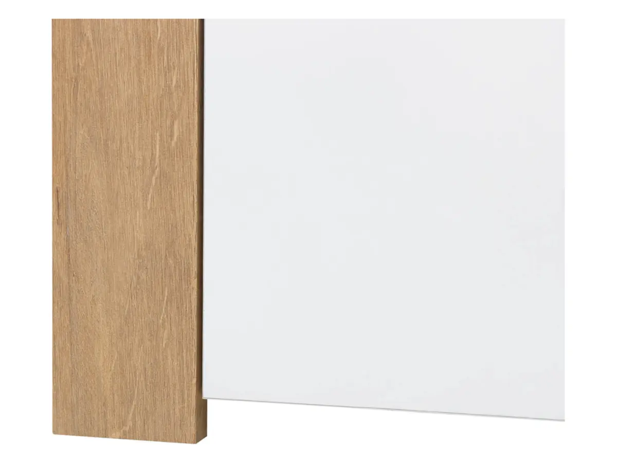 Estantería Balder 62 cm con puertas y cajón roble riviera/blanco brillo