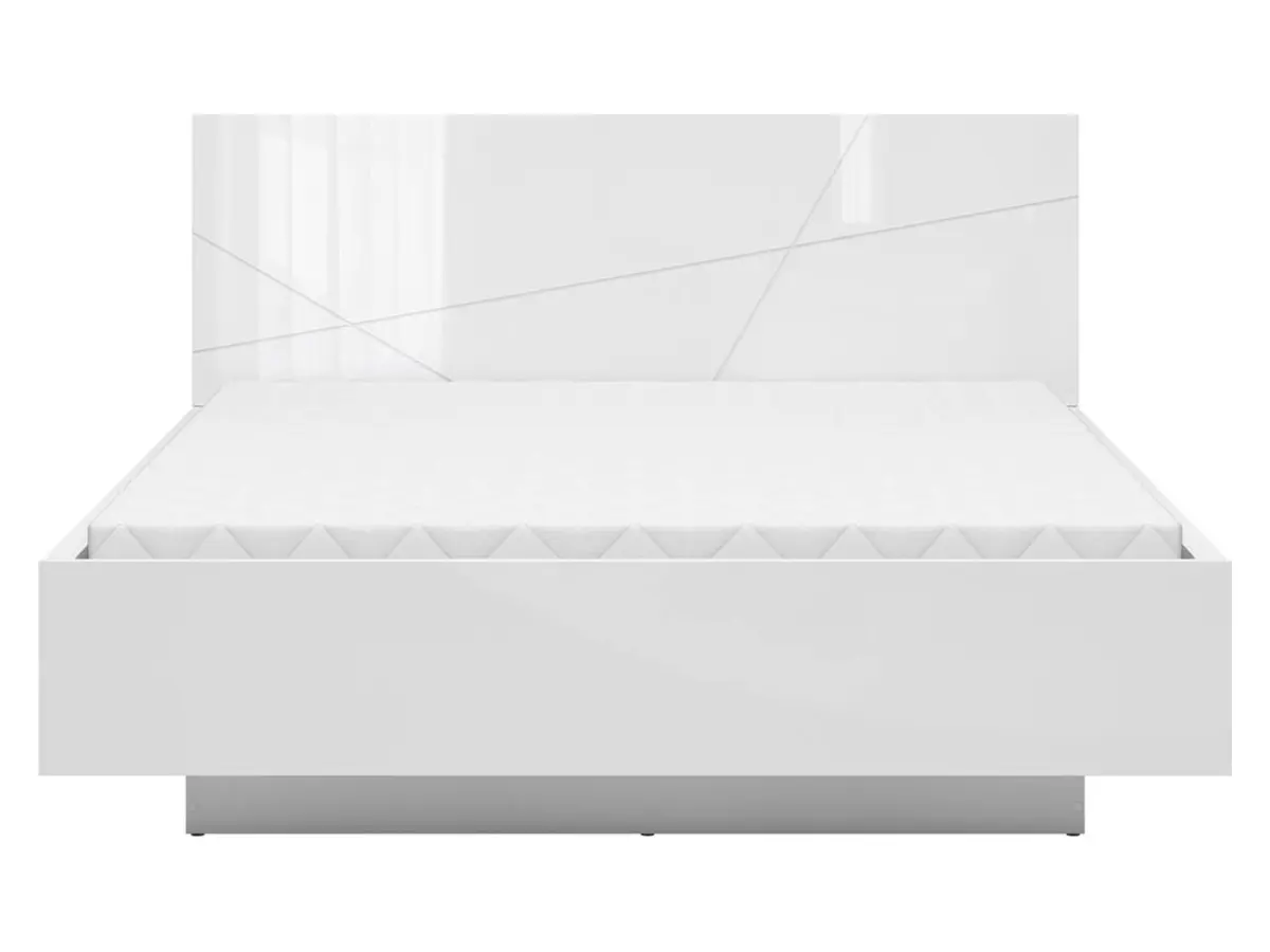 Cama Forn 160x200 con somier y contenedor blanco brillo