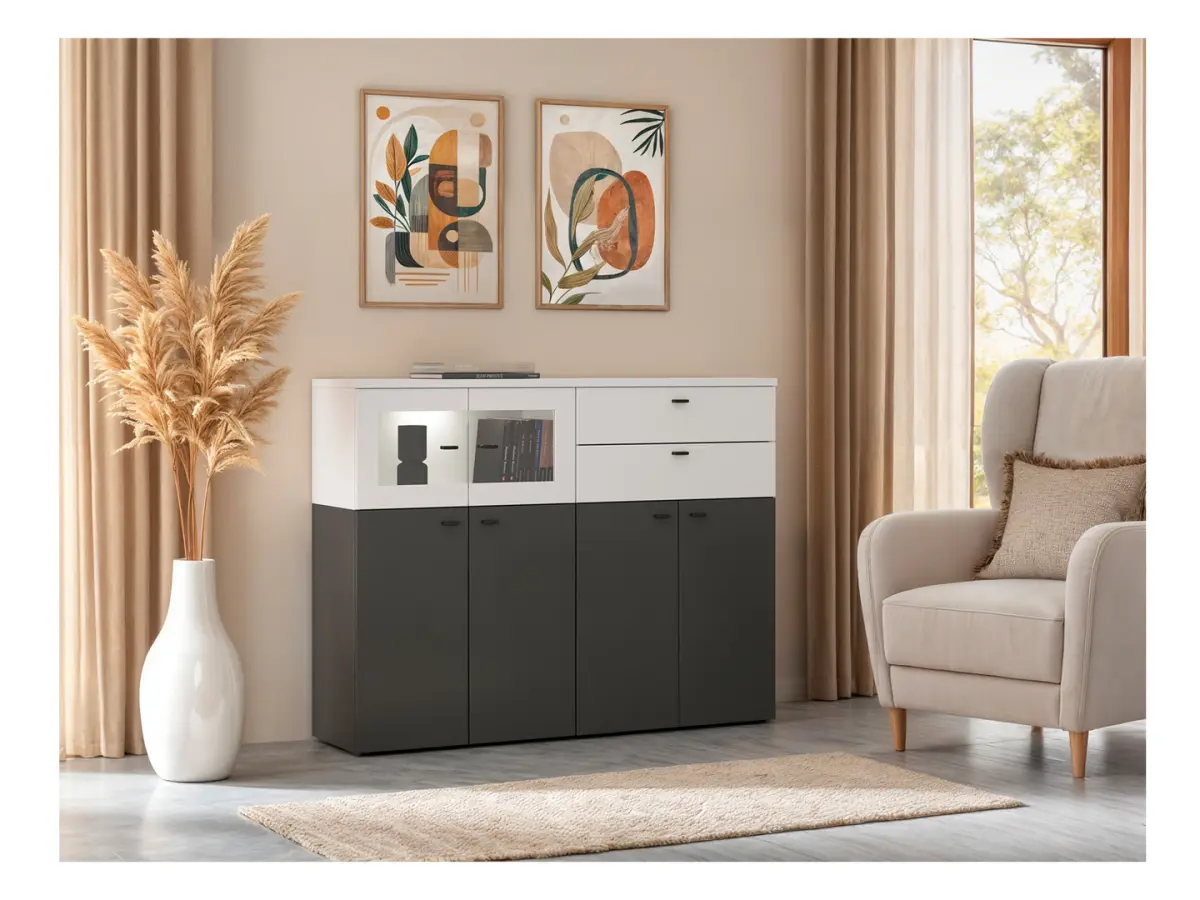 Cómoda System 64 con 2 cajones blanca