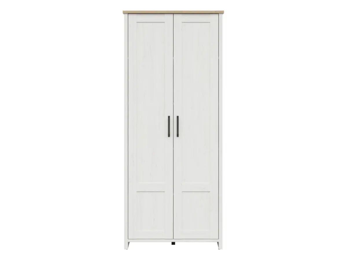 Armario de dos puertas Loksa 84 cm pino andersen blanco/roble grandson