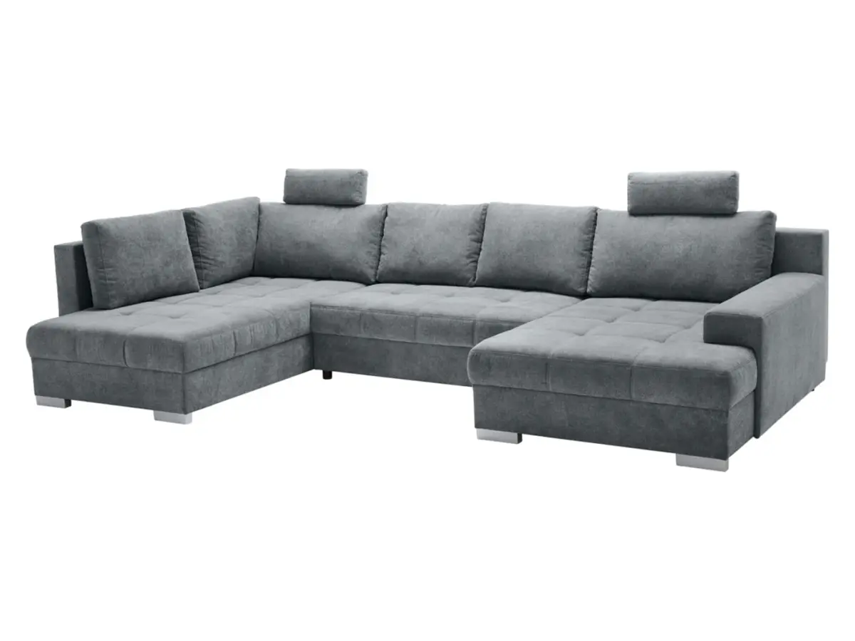 Sofá rinconera universal Norfolk convertible con arcón antracita