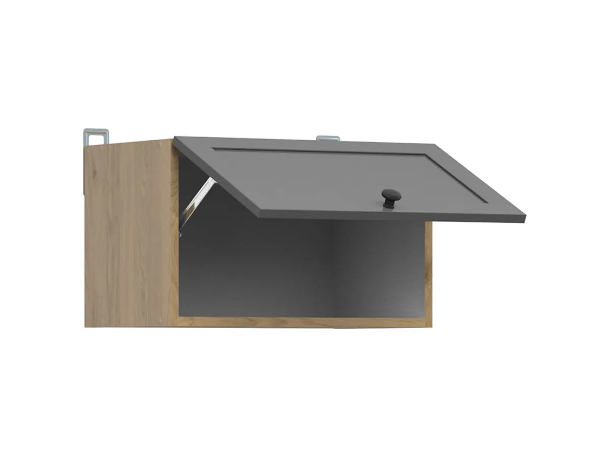 Armario de cocina superior Junona Line 50 cm sobre campana roble bernstein/grafito