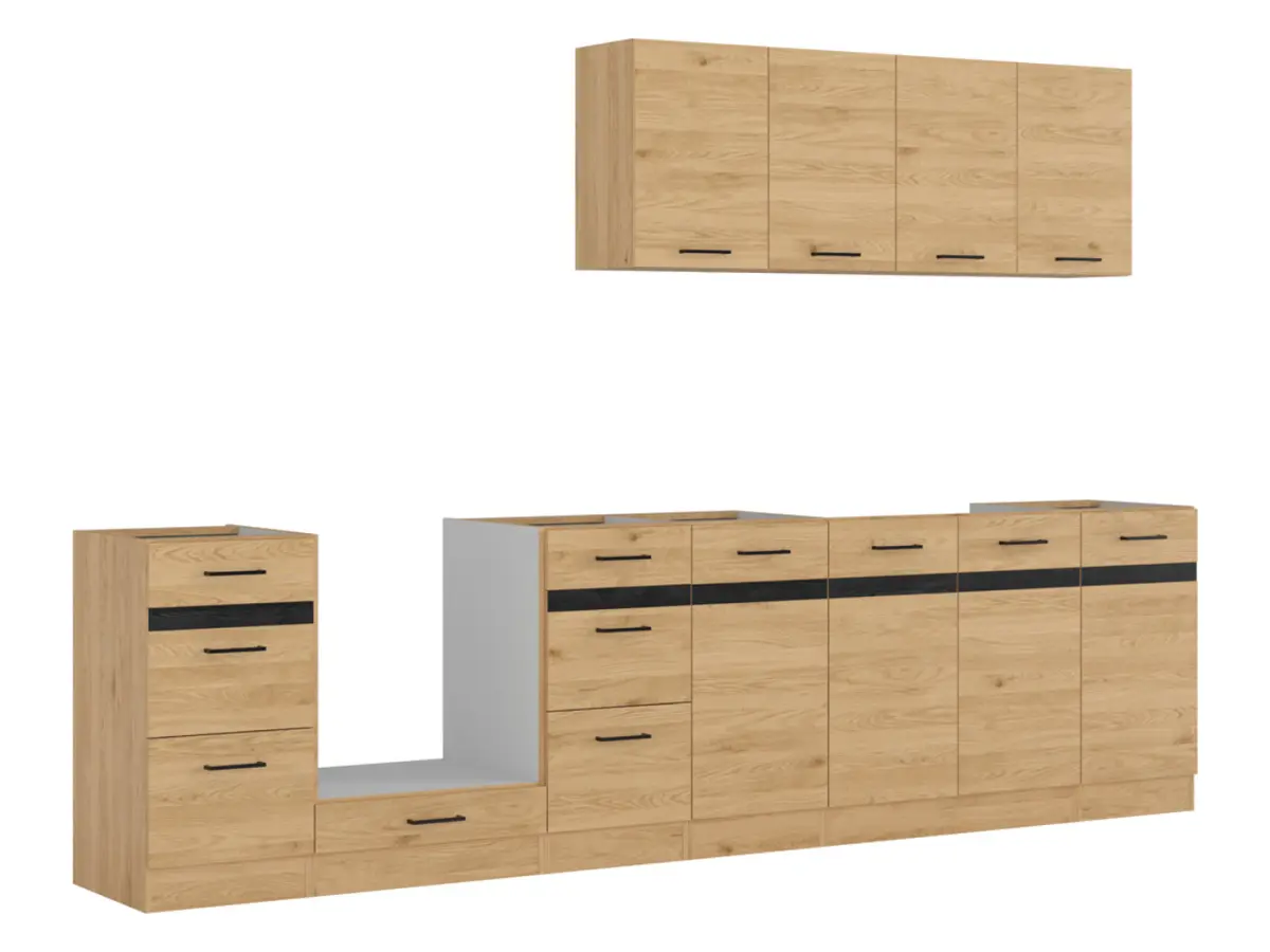 Conjunto de cocina Junona Line 300 cm roble bernstein