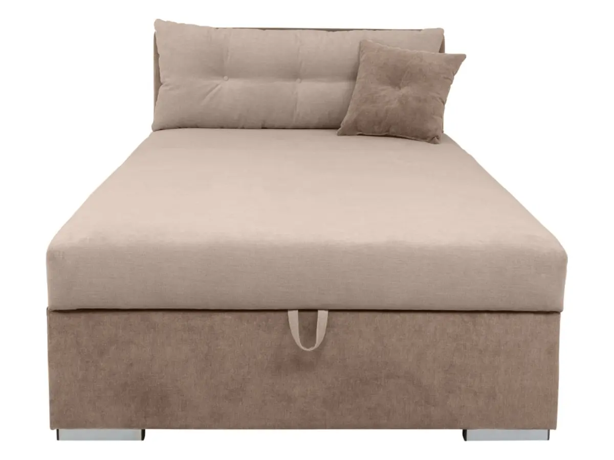 Sofá cama Rico con arcón y respaldo ajustable beige