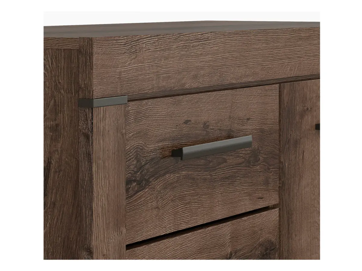 Cómoda Balin 112 cm con puertas y 3 cajones roble monastery