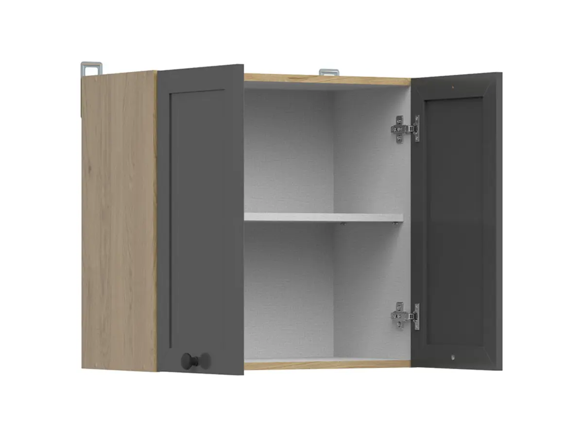 Armario de cocina superior Junona Line 60 cm con 2 puertas roble bernstein/grafito