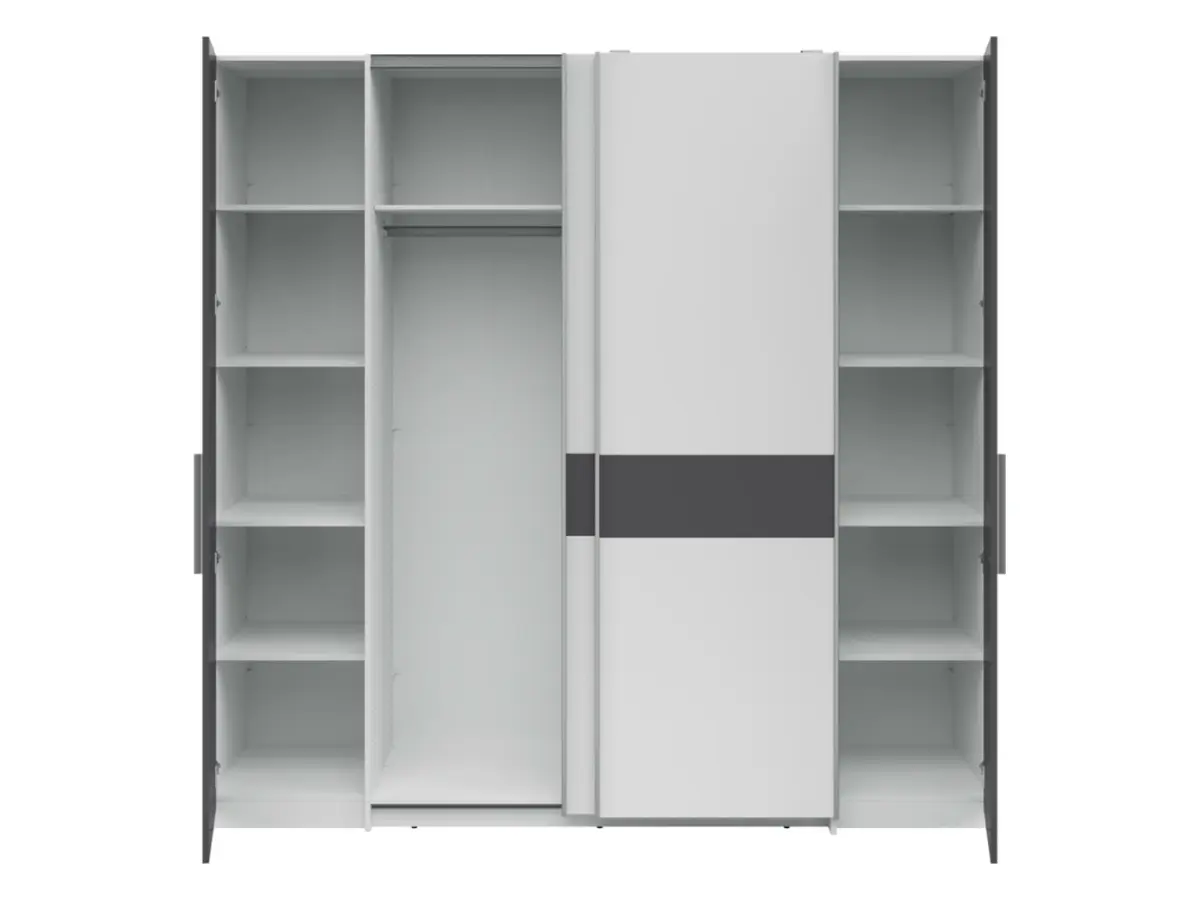 Armario de puertas correderas Fabio 215 cm blanco/grafito