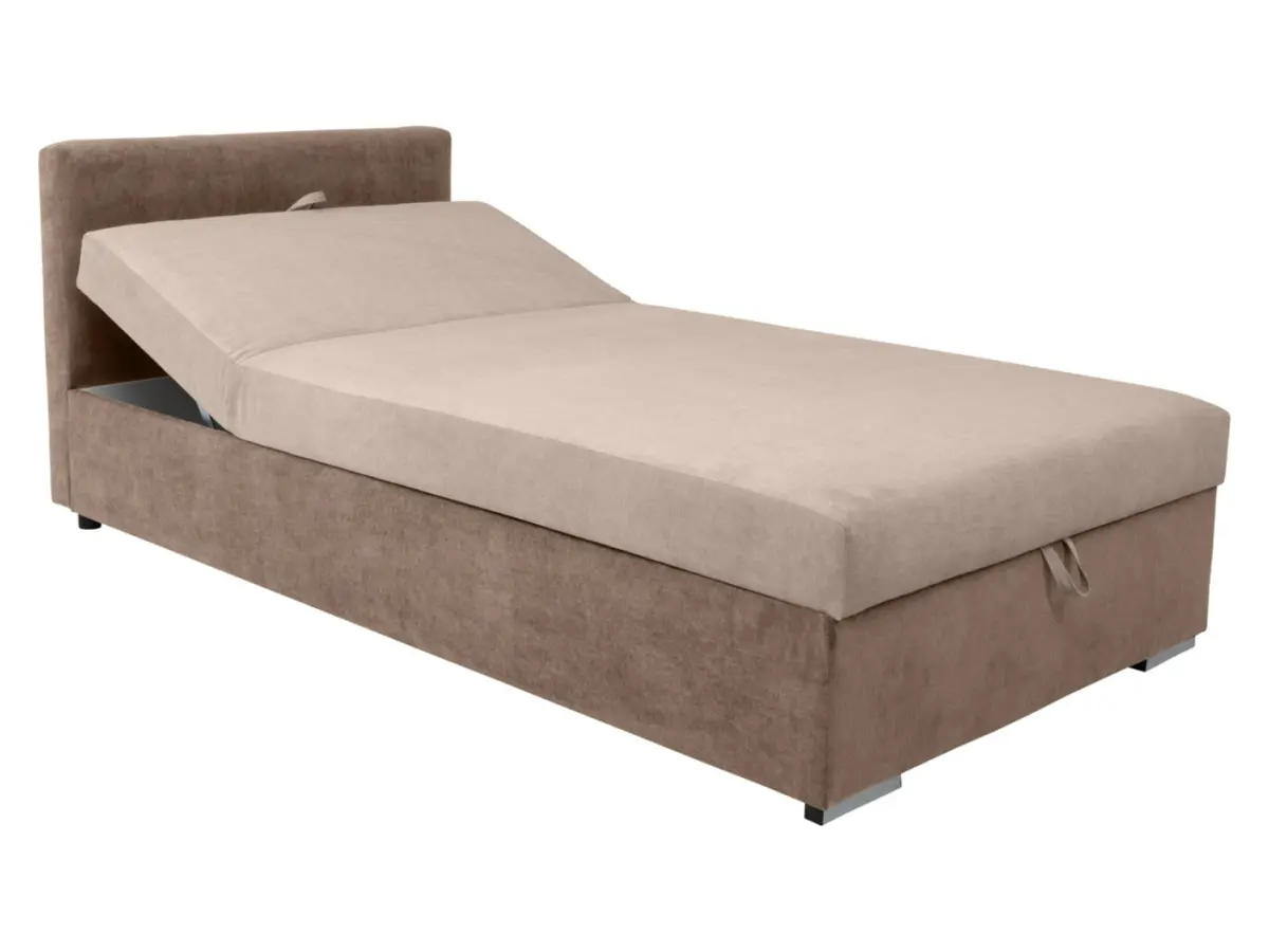 Sofá cama Rico con arcón y respaldo ajustable beige