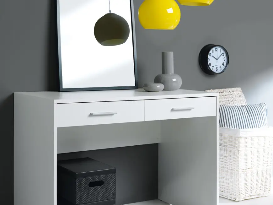 Письменный стол Nepo Plus 100 см с 2 ящиками белый