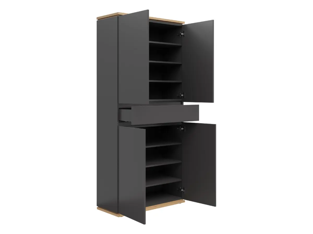 Mueble para pasillo Yamael 90 cm con 4 puertas y un cajón grafito