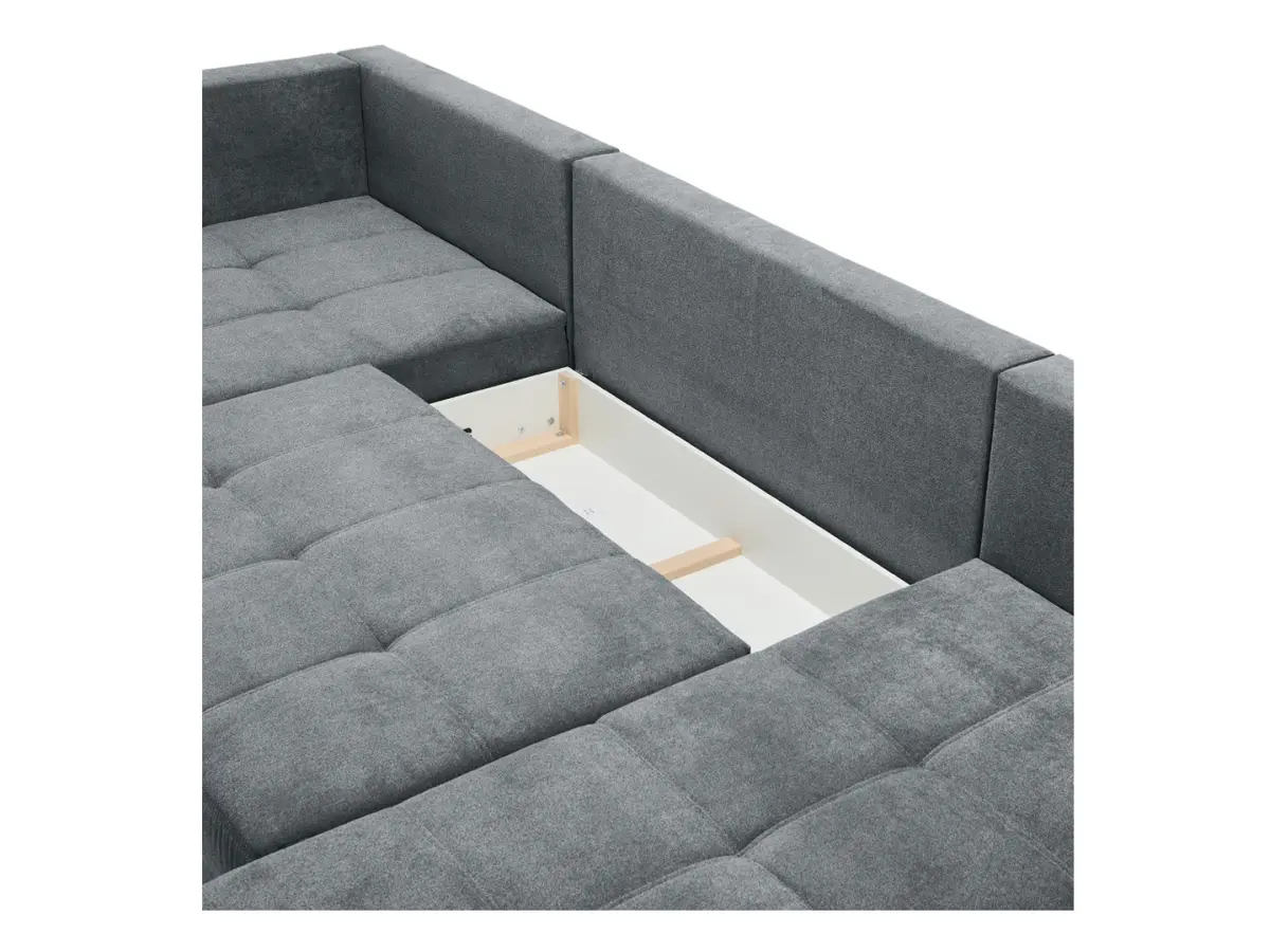 Sofá rinconera universal Norfolk convertible con arcón antracita