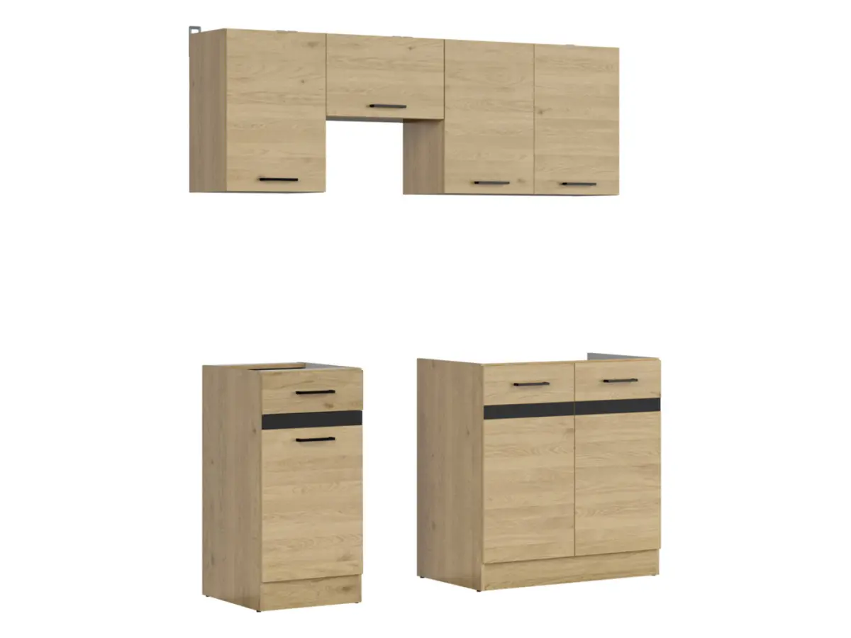 Conjunto de cocina Junona Line 170 cm roble bernstein sin encimera