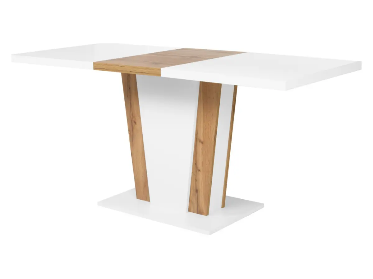Mesa extensible Zalder 120/160x68 roble wotan/blanco