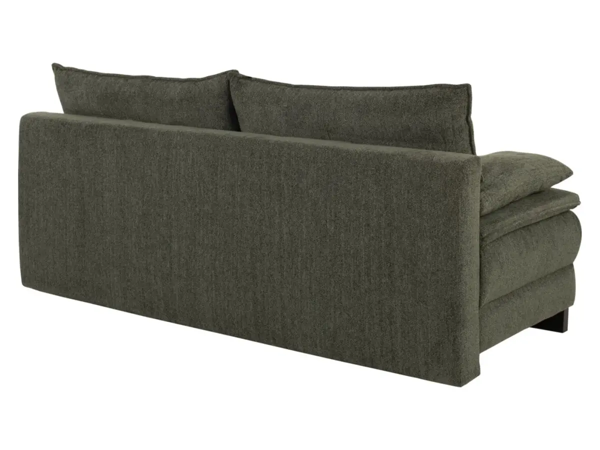 Sofá de tres plazas Lindon convertible con arcón chenilla verde