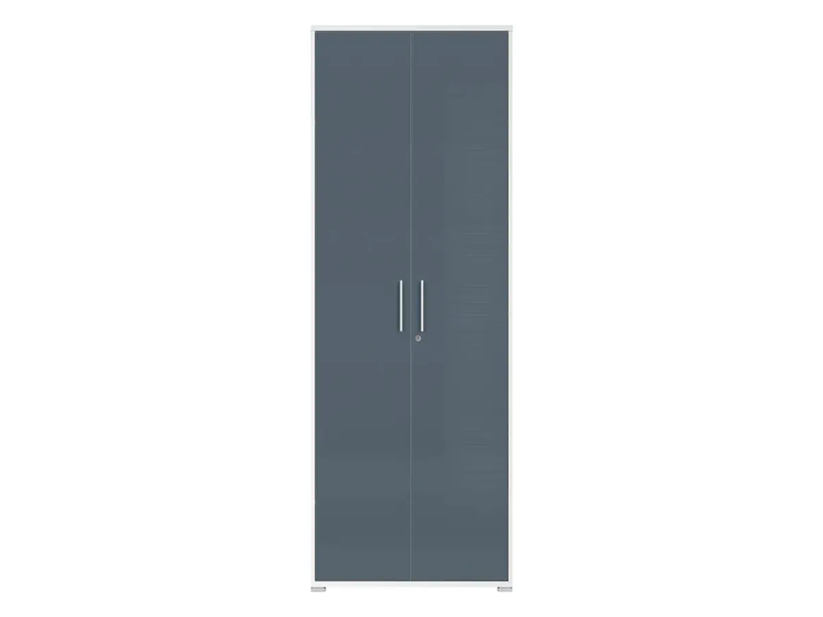 Armario de dos puertas Office Lux 79 cm gris claro/grafito cristal