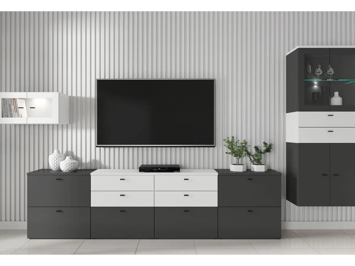 Vitrina System 64 de 2 puertas grafito