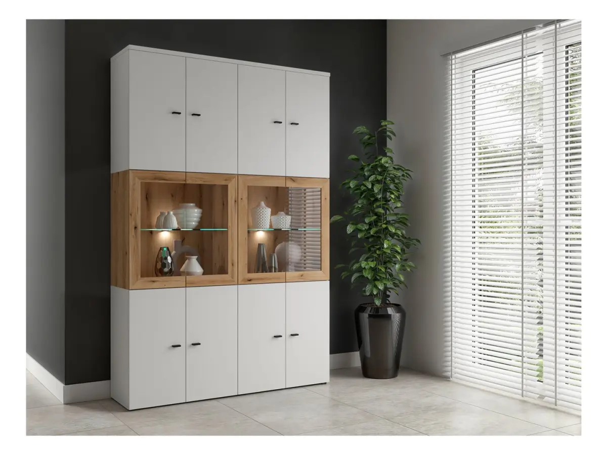 Vitrina System 64 con 2 puertas roble coast evoke