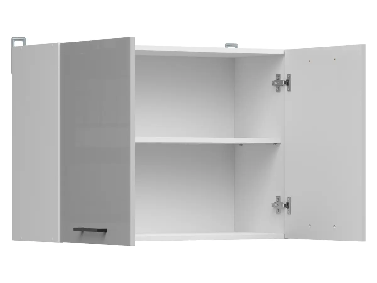 Armario de cocina superior Junona Line 80 cm de dos puertas gris claro brillo