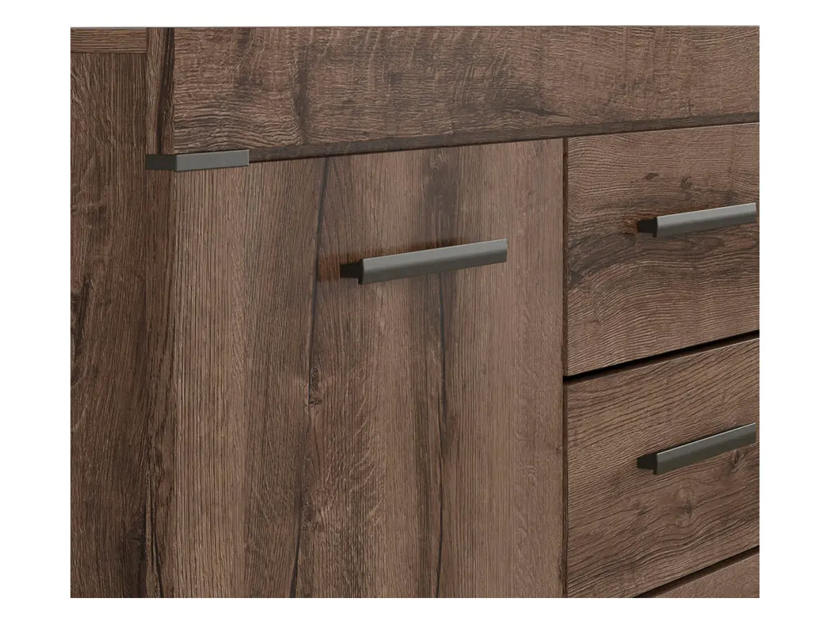 Cómoda Balin 160 cm con 2 puertas y 3 cajones roble monastery