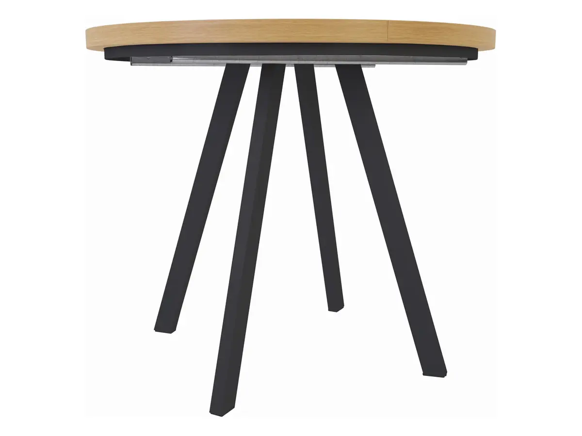 Стол раскладной Pares дуб артизан/черный 90-180x90