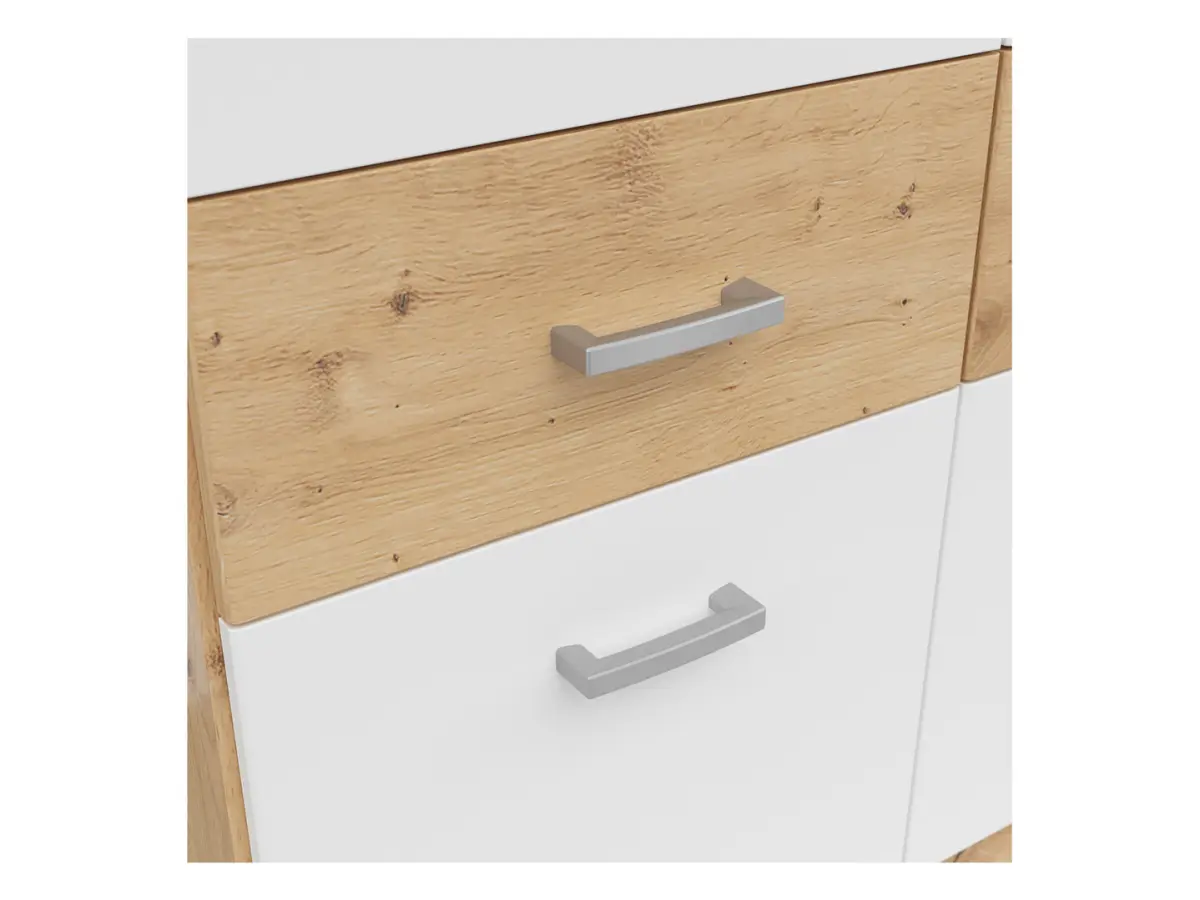 Armario de tres puertas Brando-3 136 cm con cajones roble artisan/blanco