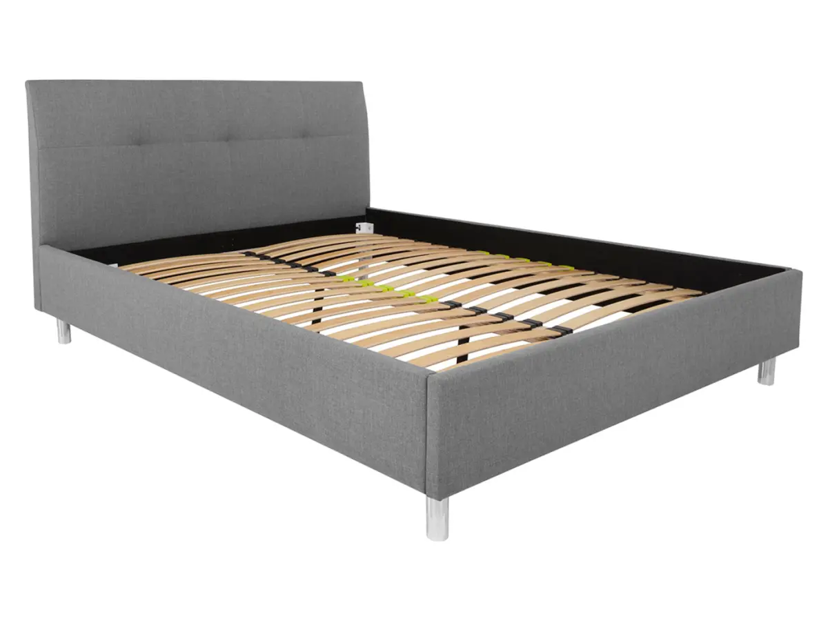 Cama tapizada Mala gris 160x200