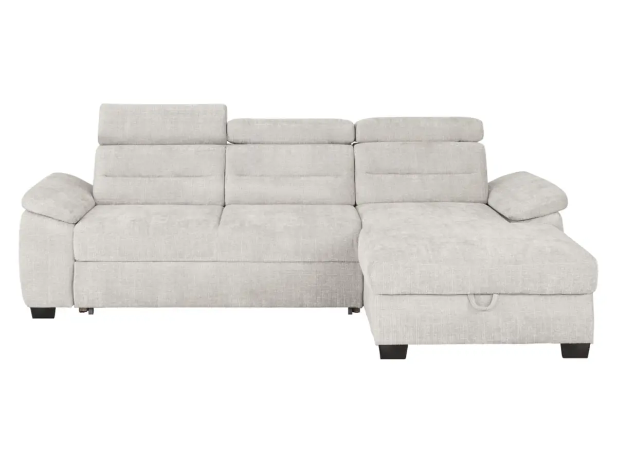 Sofá rinconera derecho Aguda convertible con arcón beige