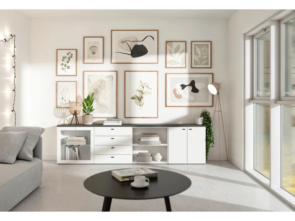 Vitrina System 64 de 2 puertas blanca