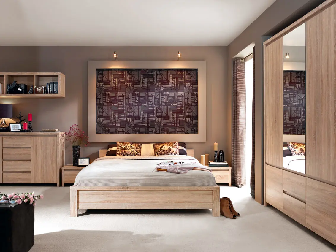 Cama Kaspian 160x200 roble sonoma