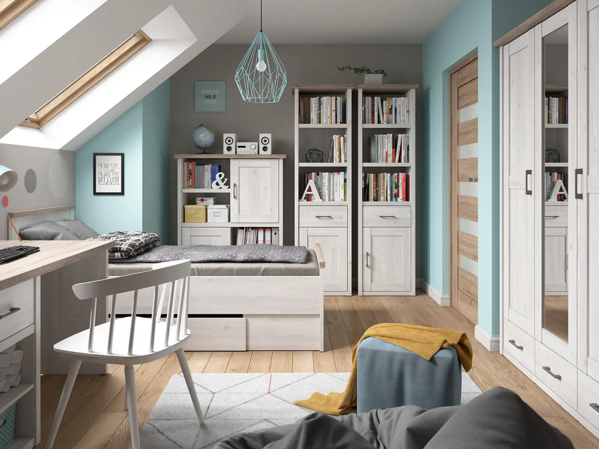 Cama Luca Juzi 90x200 con cajón alerce sibiu claro