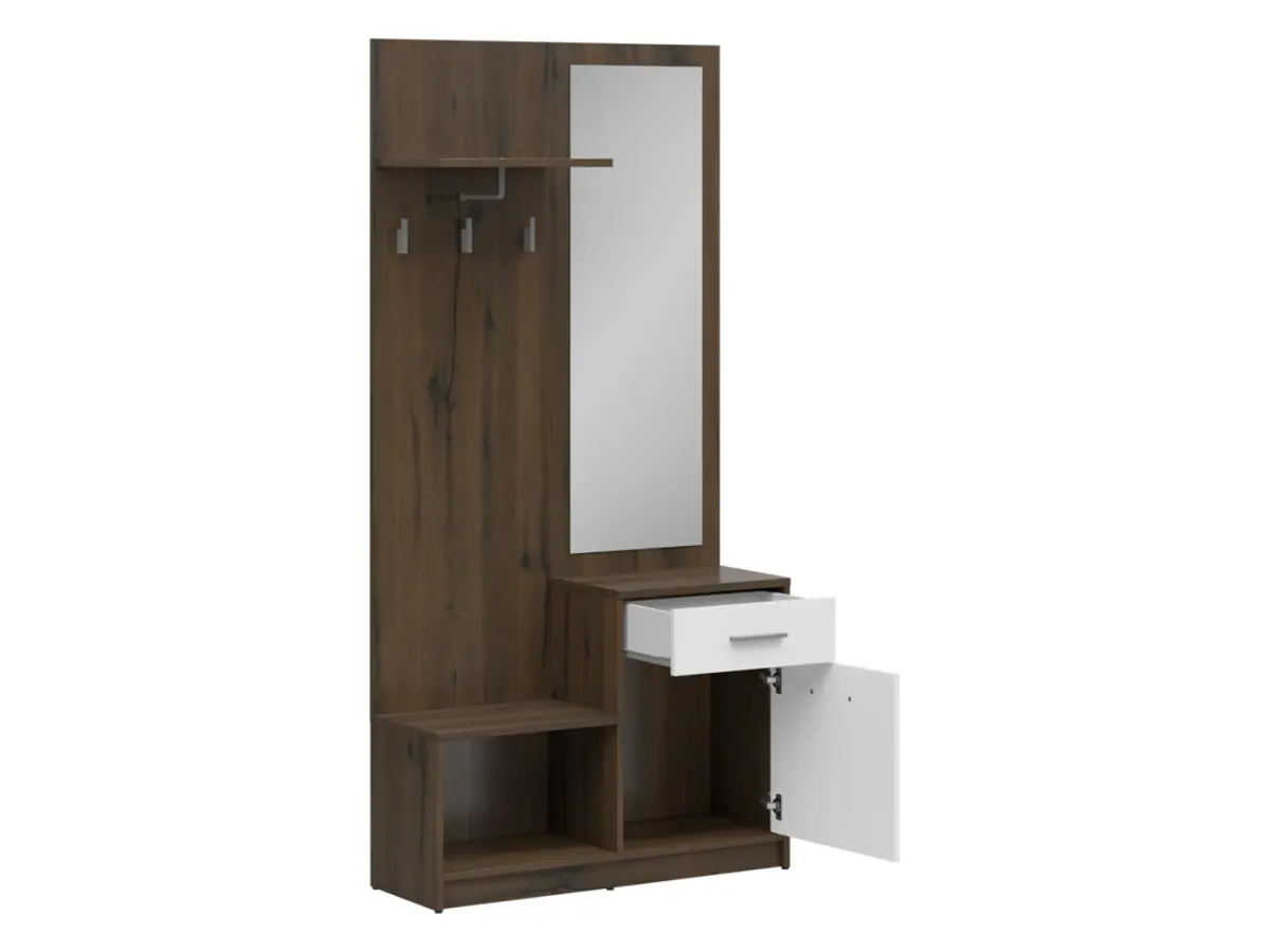 Set de recibidor Nepo Plus 90 cm roble noble/blanco