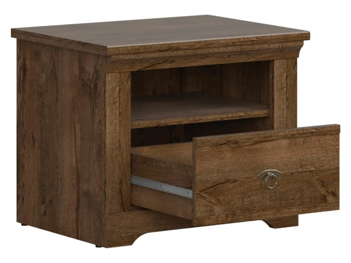 Mesita de noche Patras 58 cm con cajón roble april