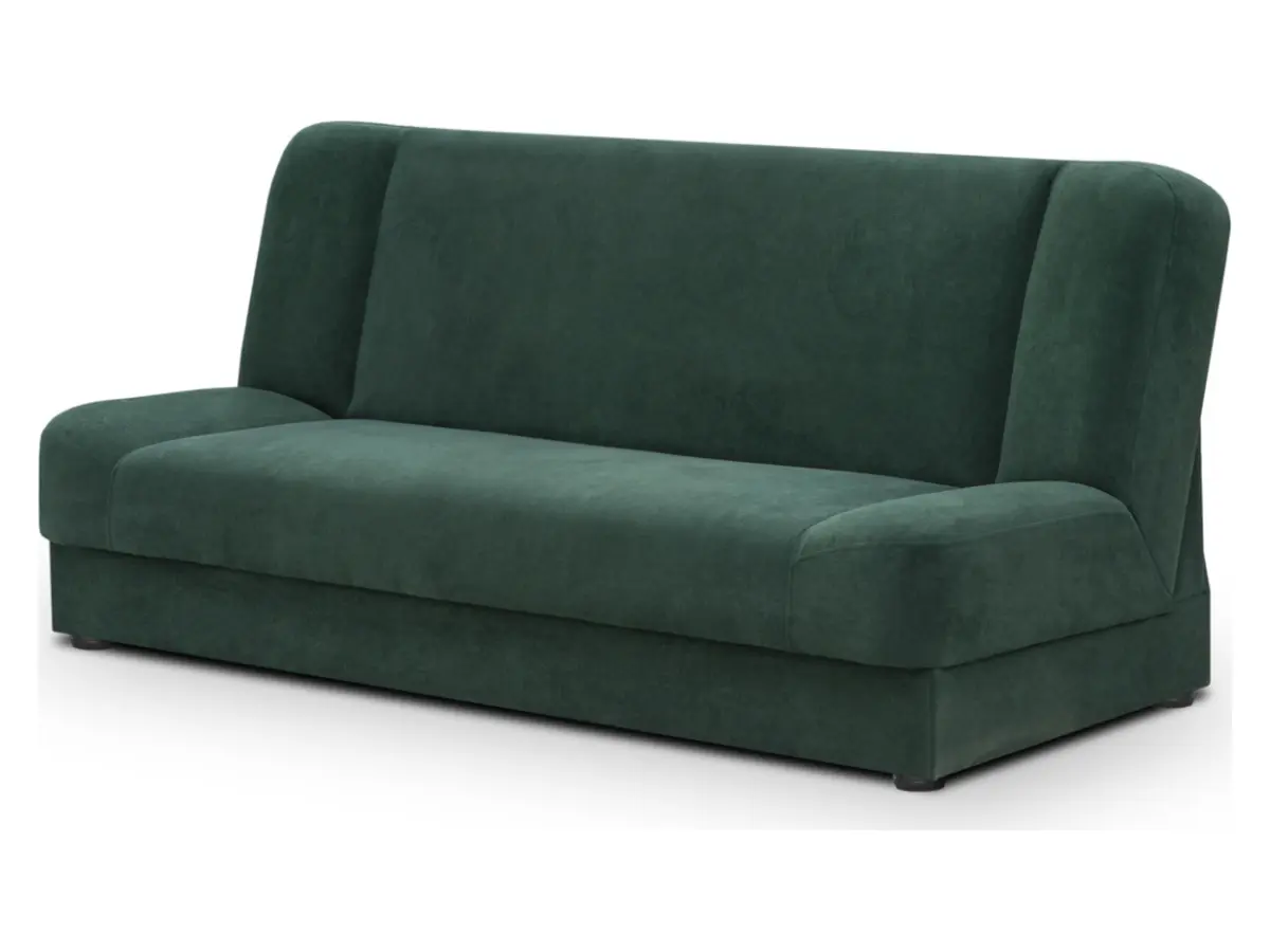 Sofá cama de tres plazas Lami con arcón verde
