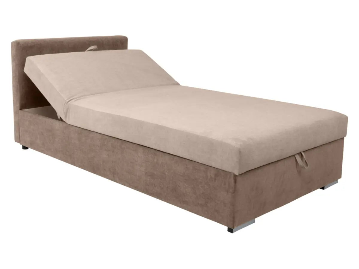 Sofá cama Rico con arcón y respaldo ajustable beige