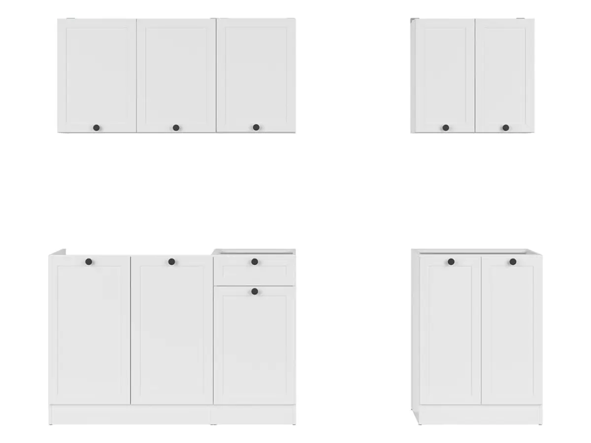 Conjunto de cocina Junona Line A 180 cm blanco sin encimera