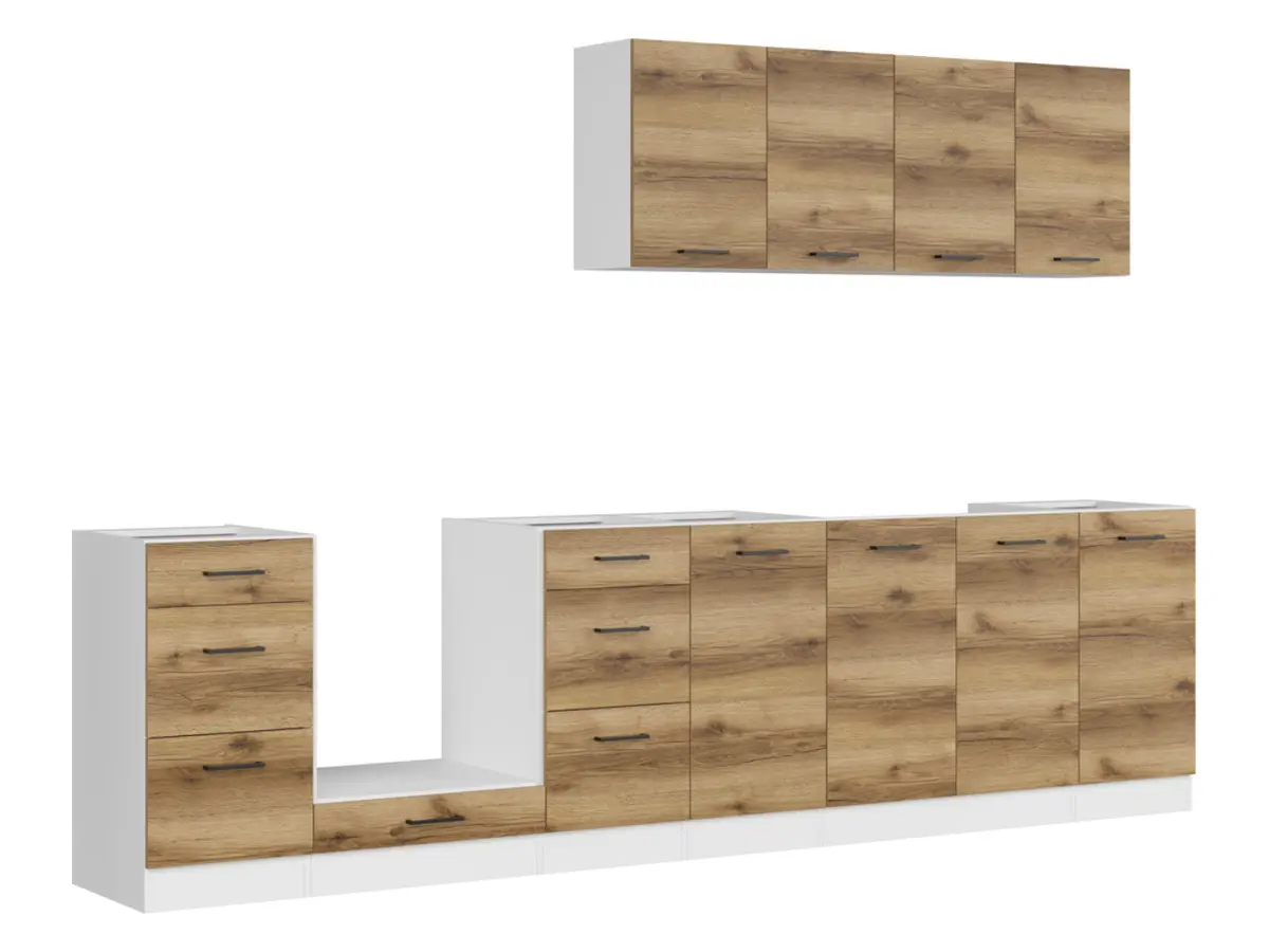 Conjunto de cocina Junona Line 300 cm roble delano claro