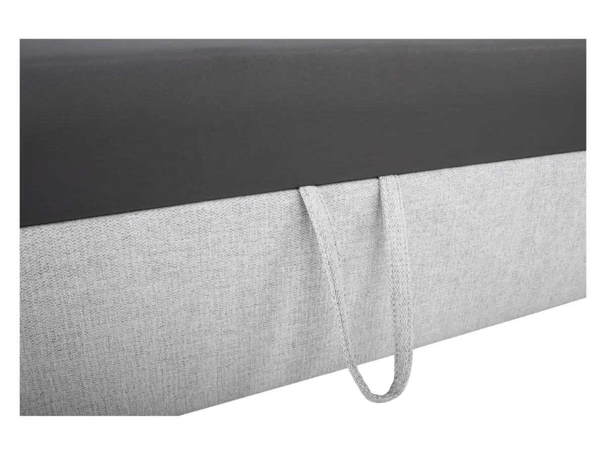 Sofá rinconera universal Evia con función de cama, arcón y reposacabezas ajustables gris claro