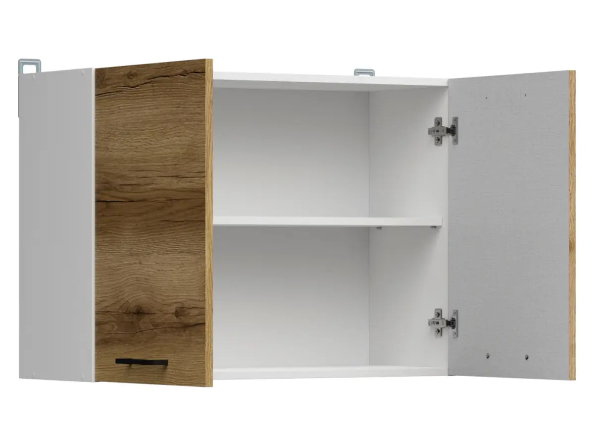 Armario de cocina superior Junona Line 80 cm de dos puertas con vitrina roble delano claro