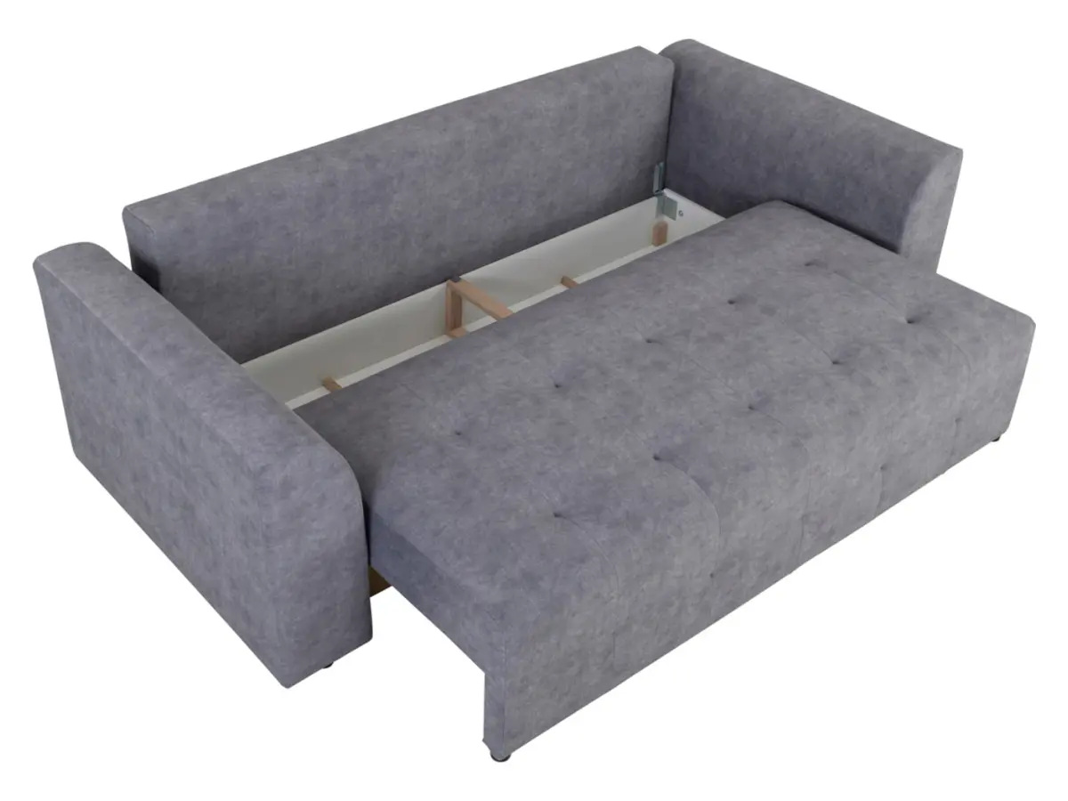 Sofá de tres plazas Royal IV convertible con arcón gris oscuro